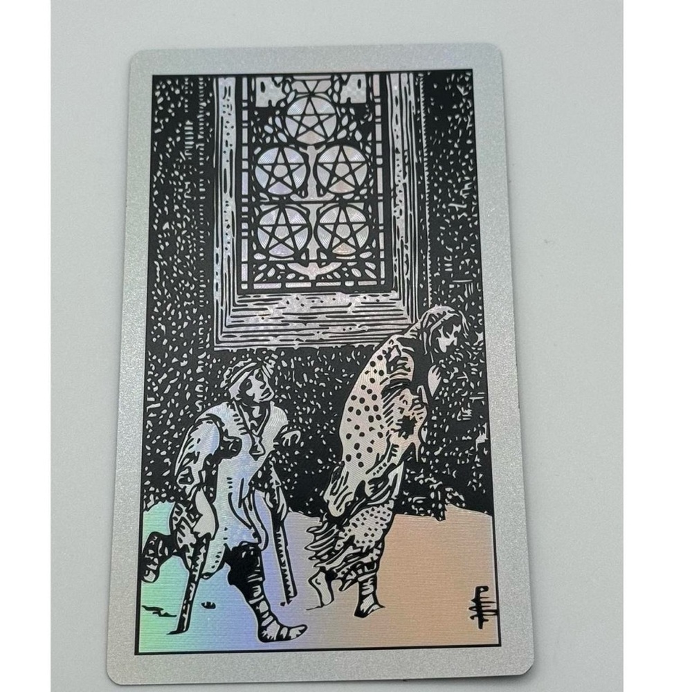 Tarot Card Lot – Knight of Cups, Two of Wands, Five of Pentacles – Holographic